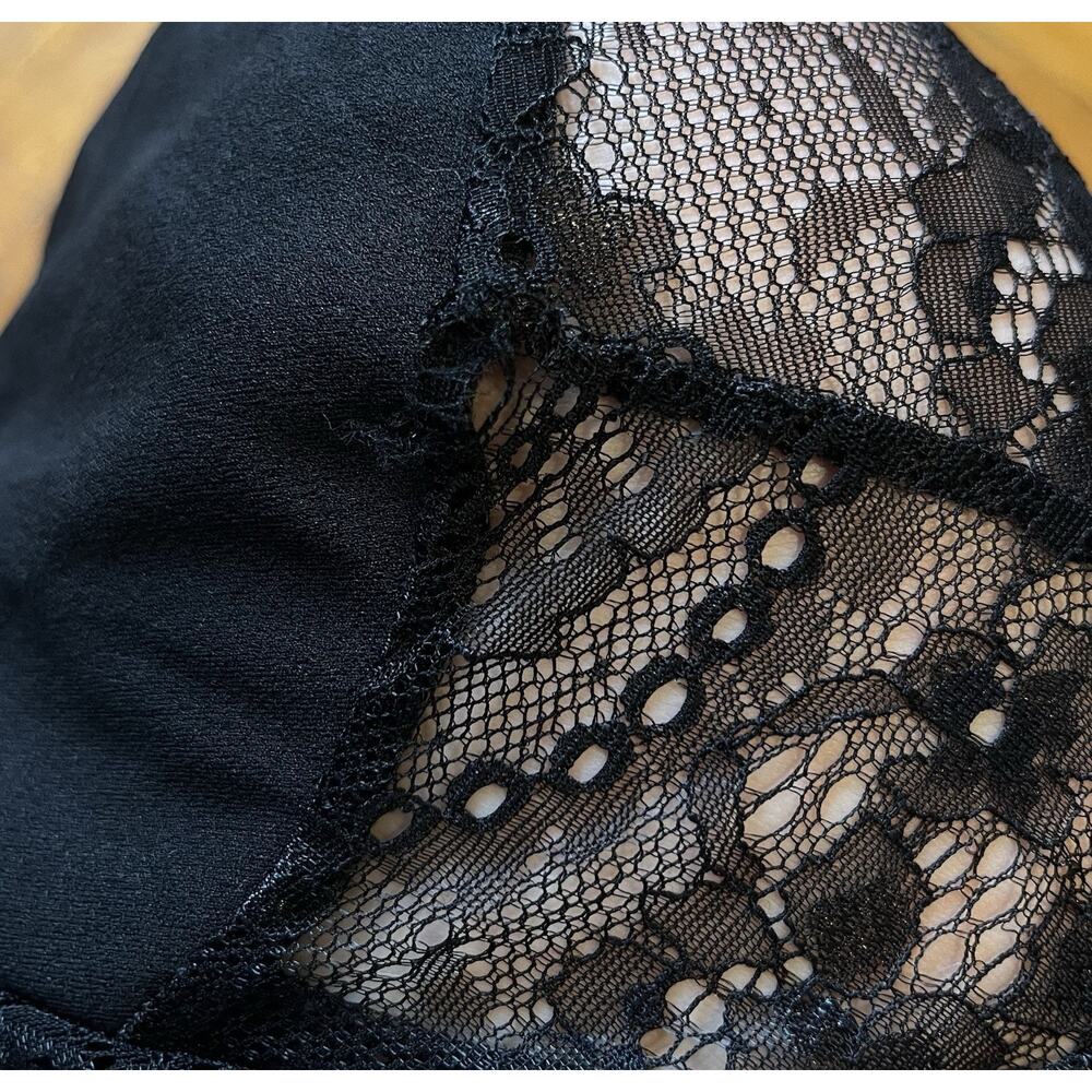 John Zack Tall Black Lace Dress With Split Sleeves US 8 UK 12 Witchy Whimsigoth - Picture 12 of 13